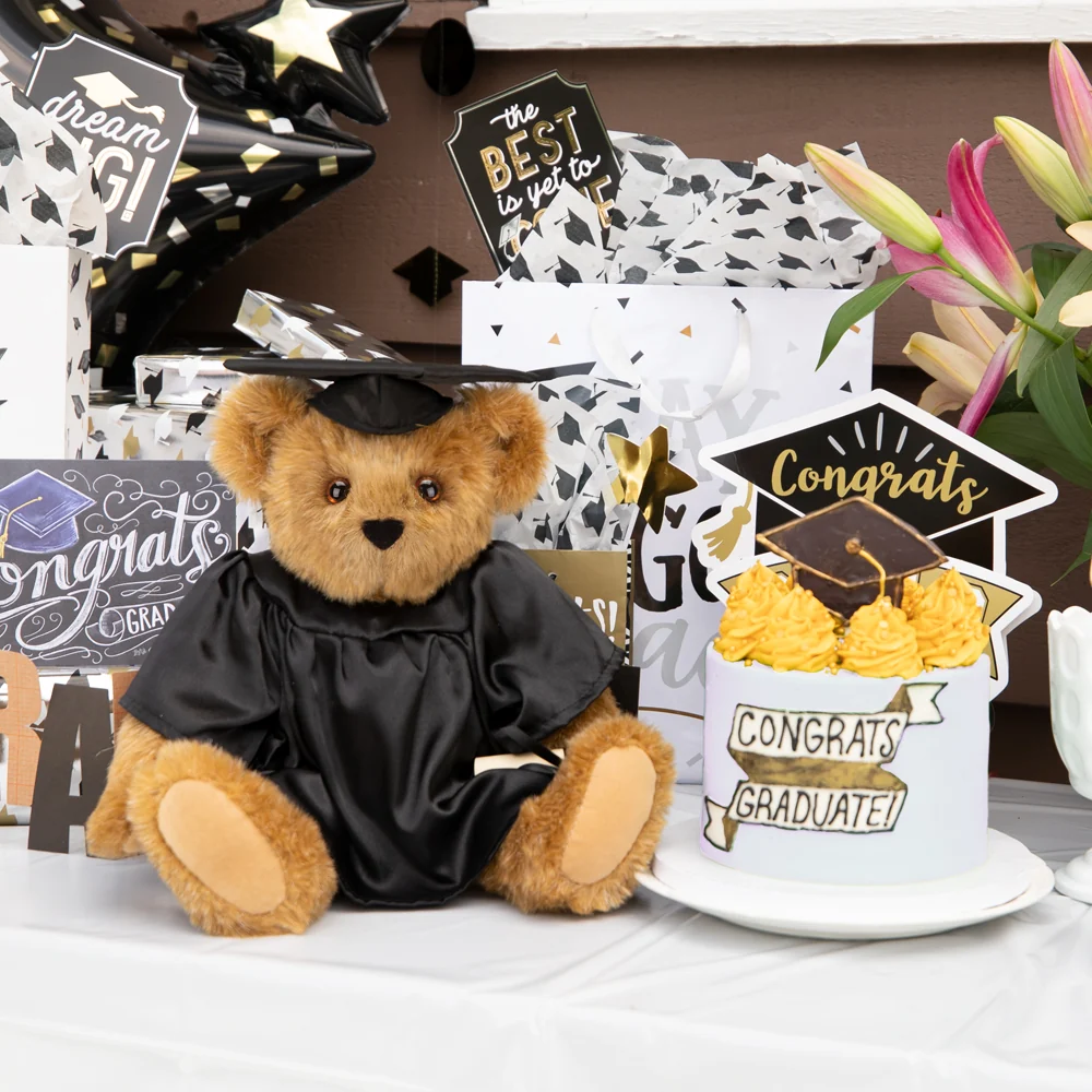 15 In. Graduation Bear in Black Gown - Image 3