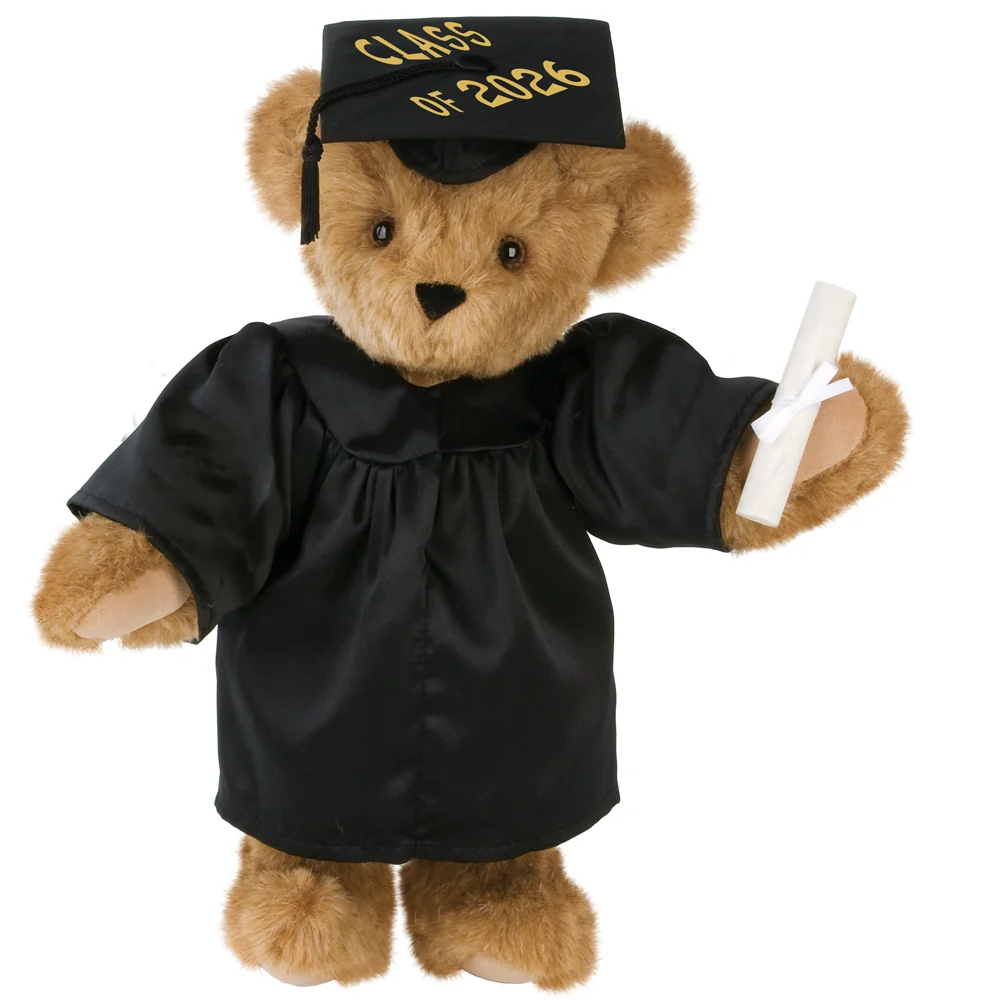 15 In. Class of 2026 Graduation Bear in Black Gown - Image 10