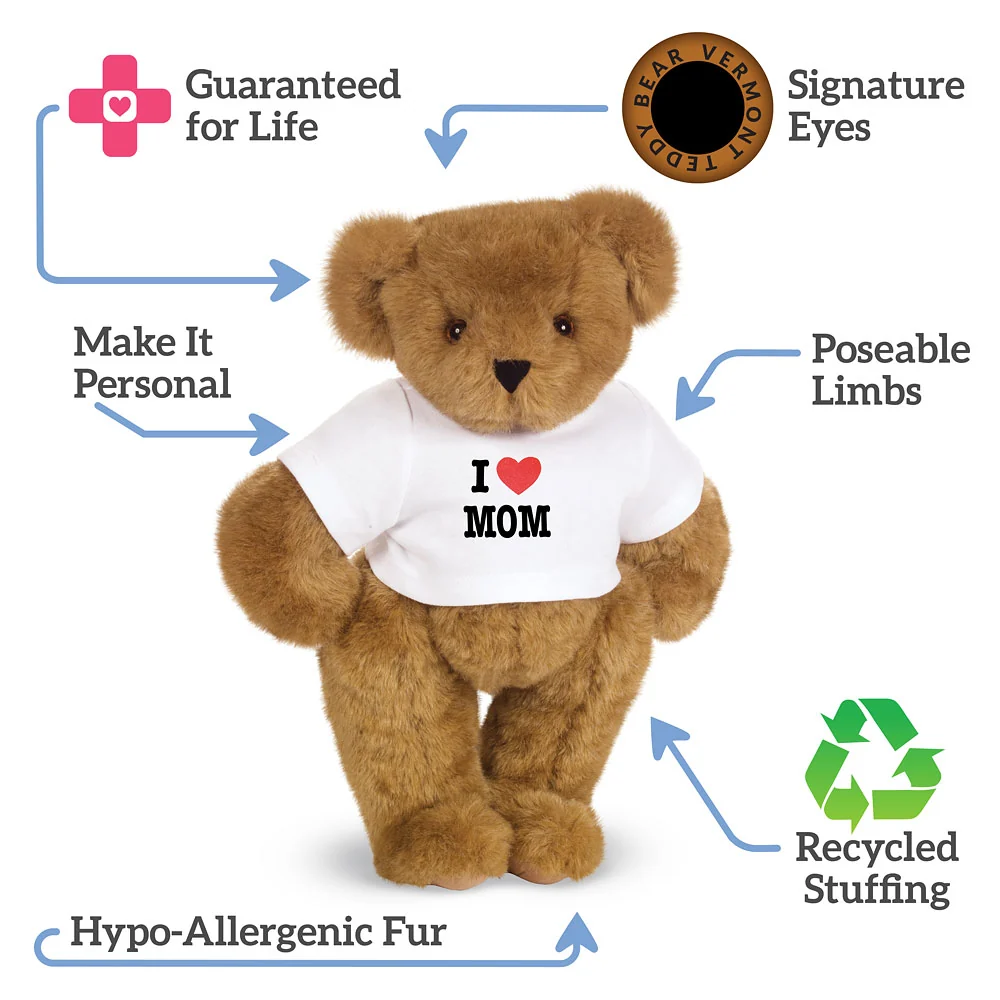 15 In. I HEART You Personalized T-Shirt Bear - Image 2