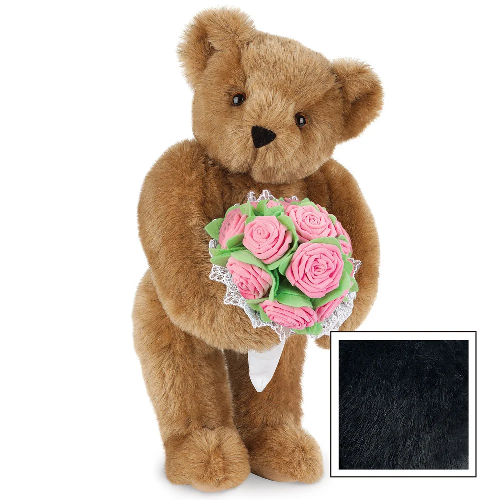15 In. Pink Rose Bouquet Teddy Bear - Image 6