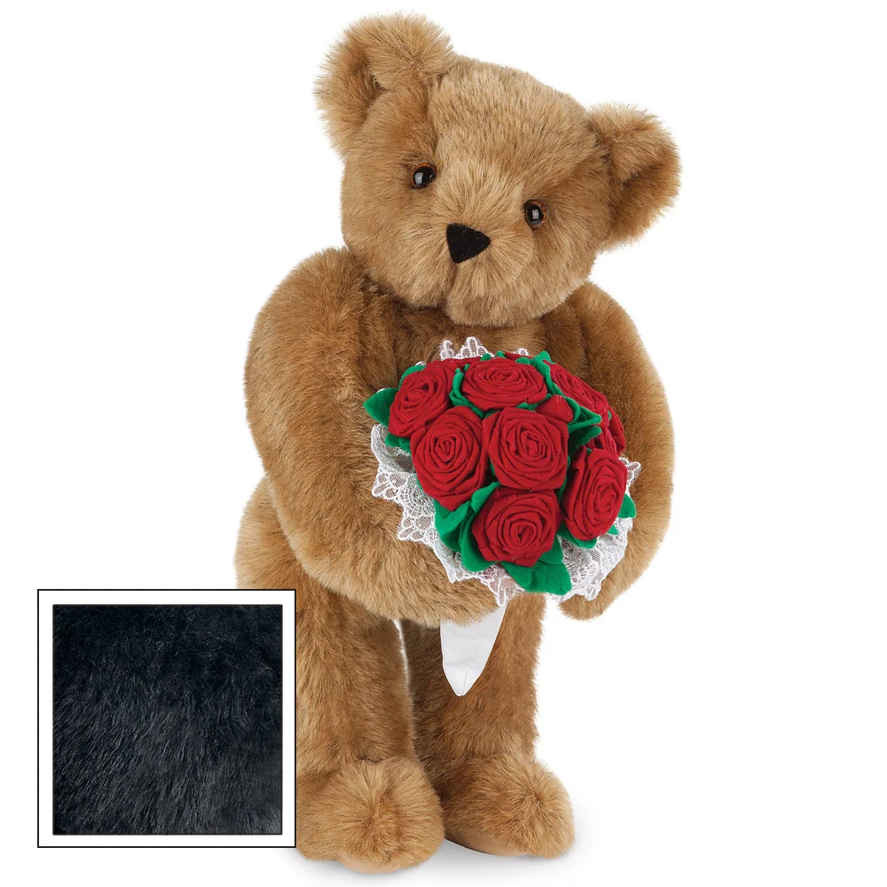 15 In. Red Rose Bouquet Teddy Bear - Image 6