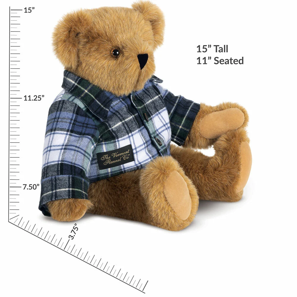 15 In. Vermont Flannel Bear. Campbell Plaid - Image 4